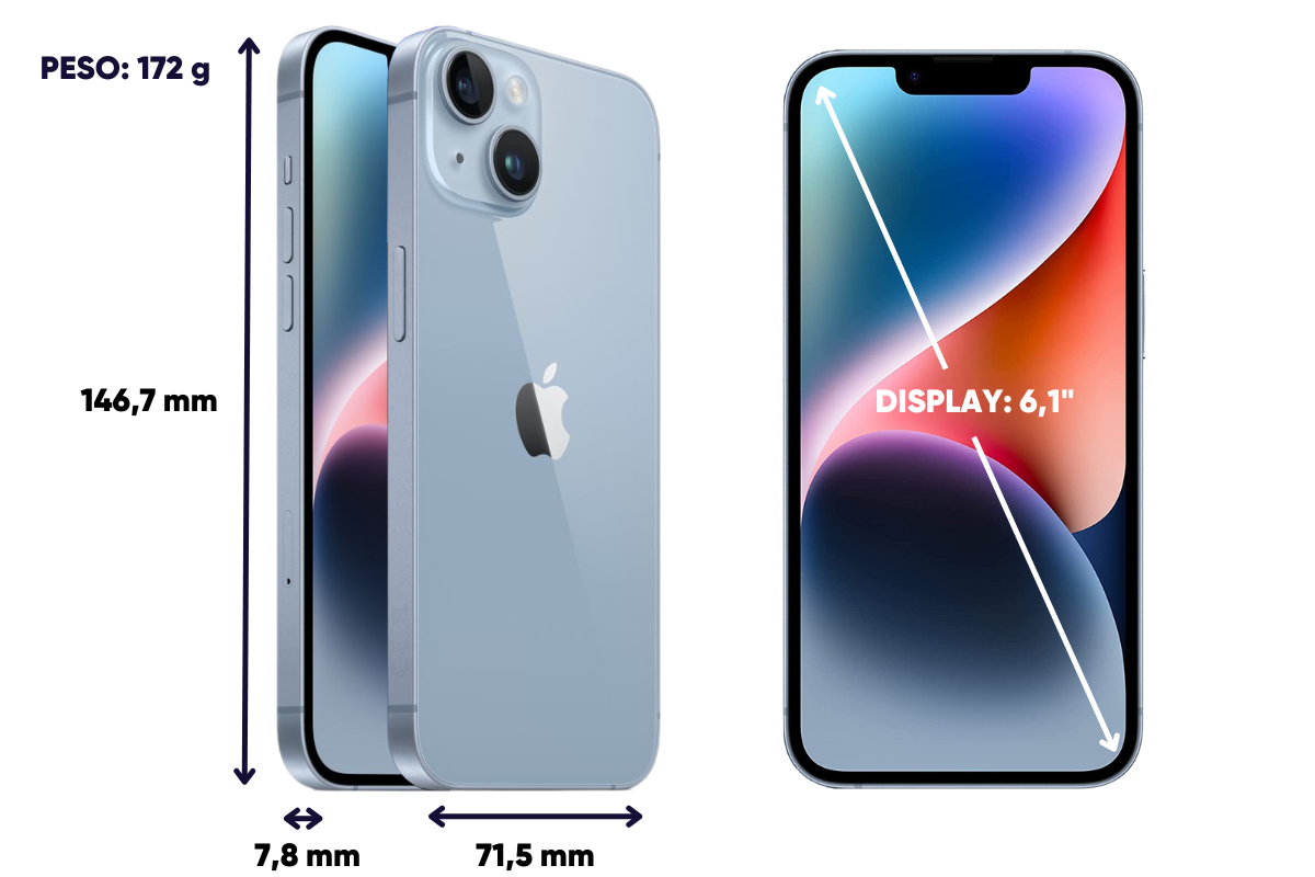 Dimensioni e peso iPhone 14